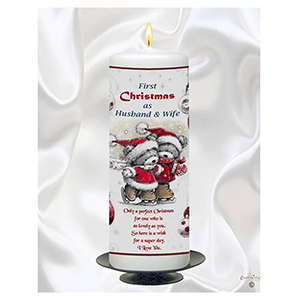 Personalsied Christmas Candle - Our First Christmas - Mr & Mrs Photo Christmas